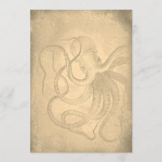 Personalize it | old octopus | Vintage Paper Einladung