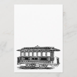Personalize it |Old tram |streetcar Vintage engine Einladung