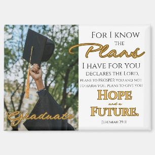 Personalize Jeremiah 29:11 Grad Cap Scripture Magnet