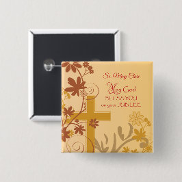 Personalize, Jubilee Anniversary Nun Cross, Wirbel Button