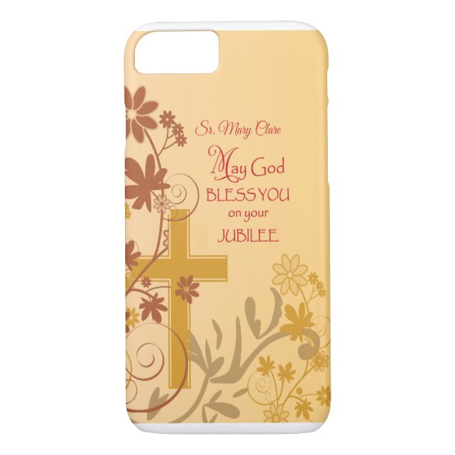 Personalize, Jubilee Anniversary Nun Cross, Wirbel Case-Mate iPhone Hülle (Rückseite)