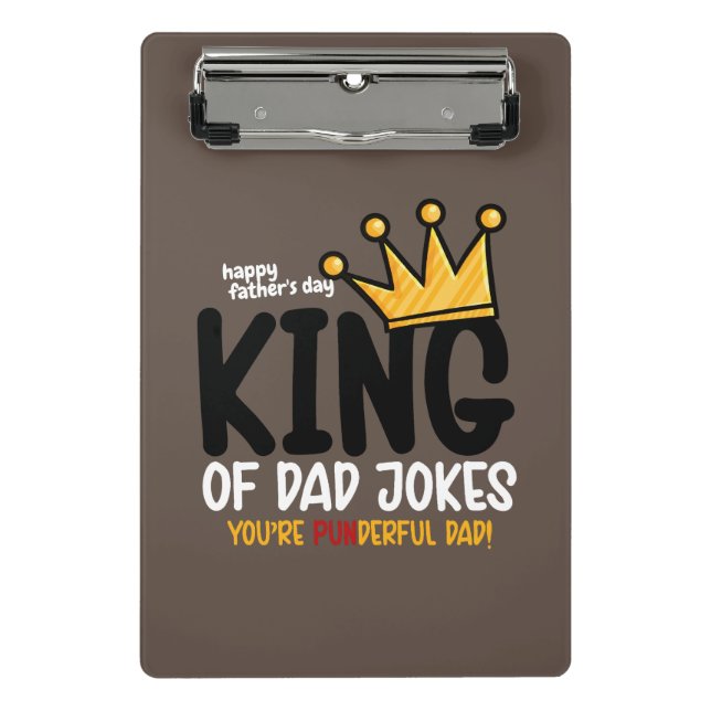 Personalize King of Vater Jokes Mini Klemmbrett (Vorderseite)