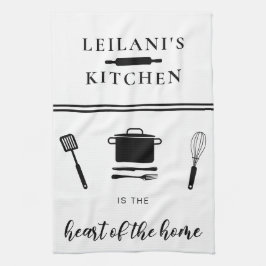 Personalize Kitchen Heart Zuhause White Geschirrtuch