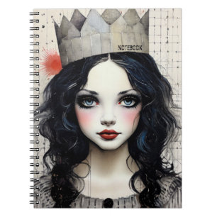 PERSONALIZE: Mädchen mit Krone Notebook-Journal Notizblock