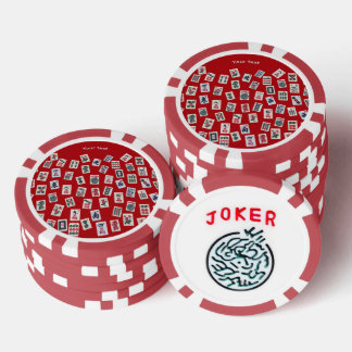 Personalize MahJong tiles (symbols) on red Pokerchips