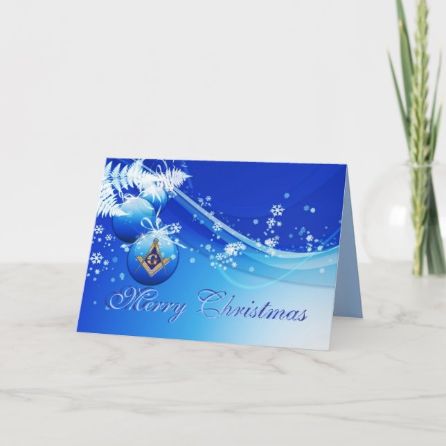 Personalize Masonic Christmas Greetings Feiertagskarte (Vorderseite)