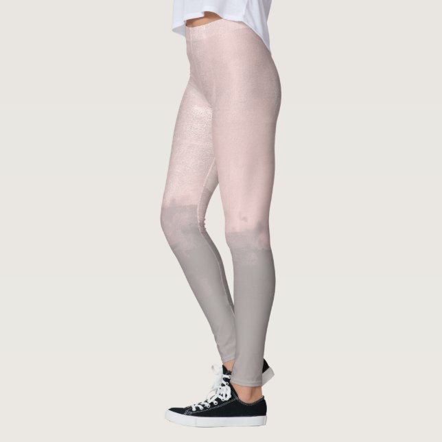 Personalize modern art light pink gray leggings (Links)