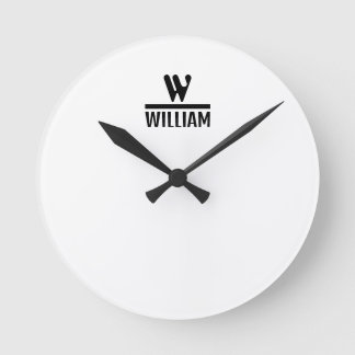 Personalize Monogram Name Runde Wanduhr