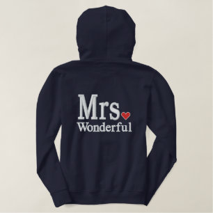Personalize Mr & Mrs Embroidery Embroidered Gear Bestickter Hoodie
