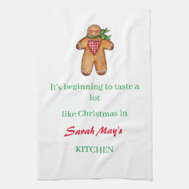 Personalize Name Christmas Kitchen Geschirrtuch