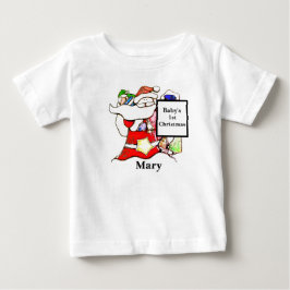 Personalize - Niedliches Baby's 1. Weihnachten Wei Baby T-shirt