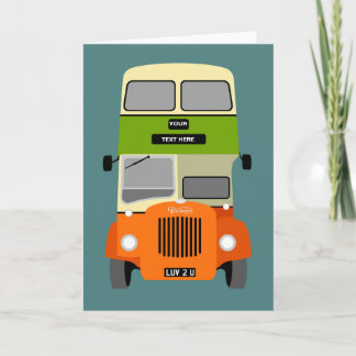 Personalize Old Glasgow Double Decker Bus Karte