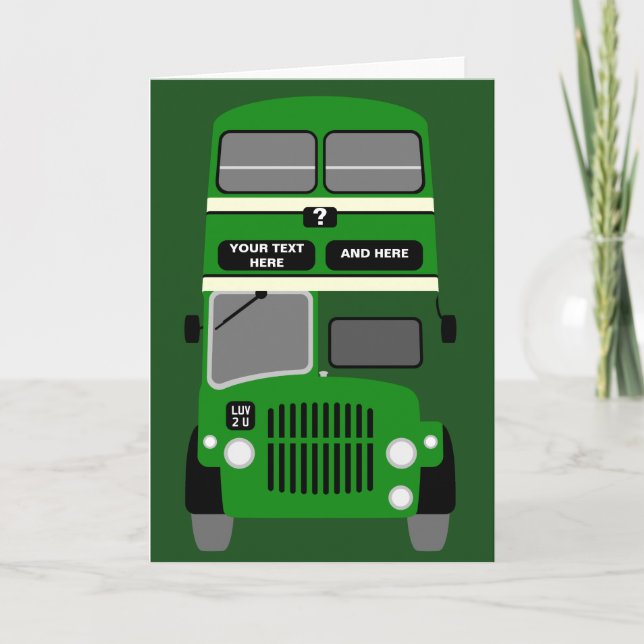 Personalize Old Liverpool Double Decker Bus Karte (Vorderseite)