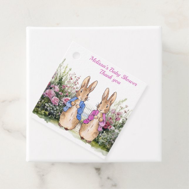 Personalize Peter und Flopsy danke Geschenkanhänger (Beispiel)