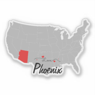 Personalize - Phoenix, Arizona Map US Aufkleber