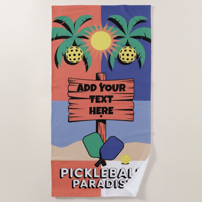 PERSONALIZE Pickleball Paradise Strandtuch (Vorderseite)