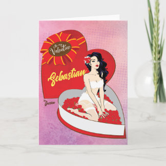 Personalize Pinup be My Valentine Einladung