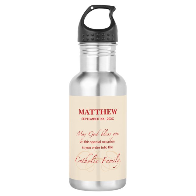 Personalize, RCIA Herzlichen Glückwunsch, katholis Trinkflasche (Vorderseite)