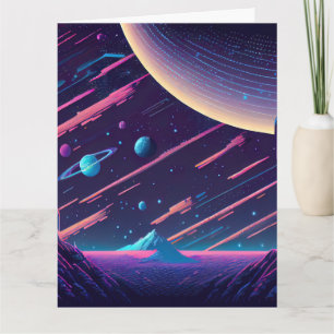 Personalize - Retro Space Scene Karte