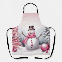 Personalize: Rosa Thema Weihnachtsbaum & Snowman Schürze