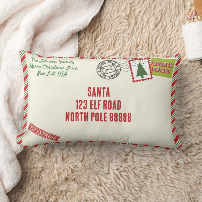 Personalize Strip Santa Letter Weihnachten Lendenkissen (Decke)