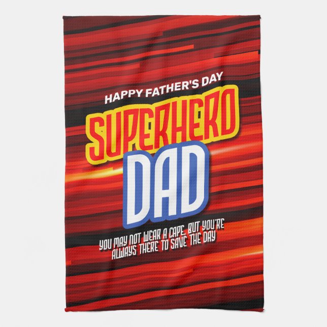 Personalize SuperHero Vater Geschirrtuch (Vertikal)
