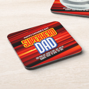 Personalize SuperHero Vater Getränkeuntersetzer