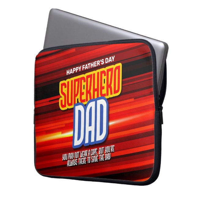 Personalize SuperHero Vater Laptopschutzhülle (Vorderseite Links)