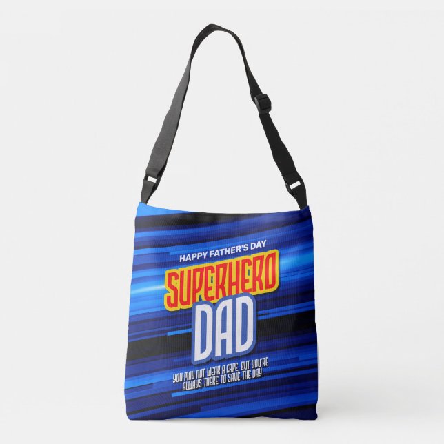 Personalize SuperHero Vater Tragetaschen Mit Langen Trägern (Rückseite)