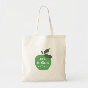 Personalize teacher gift apple custom tragetasche