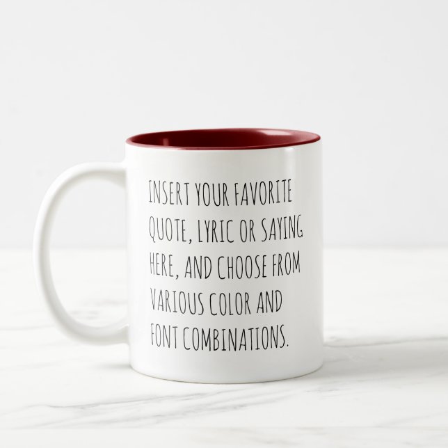 Personalize Text Mug with Your Words Customizable  (Gauche)