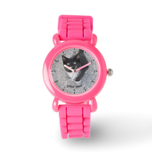 Personalize Tuxedo Black Kitten Armbanduhr (Vorderseite)