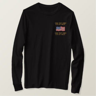 Personalize USA Stars 'n Stripes FLAG Stickerei Besticktes Langarmshirt