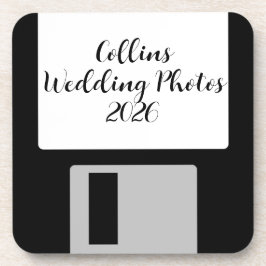 Personalize Wedding Photos Floppy Disk Coaster - 6 Getränkeuntersetzer