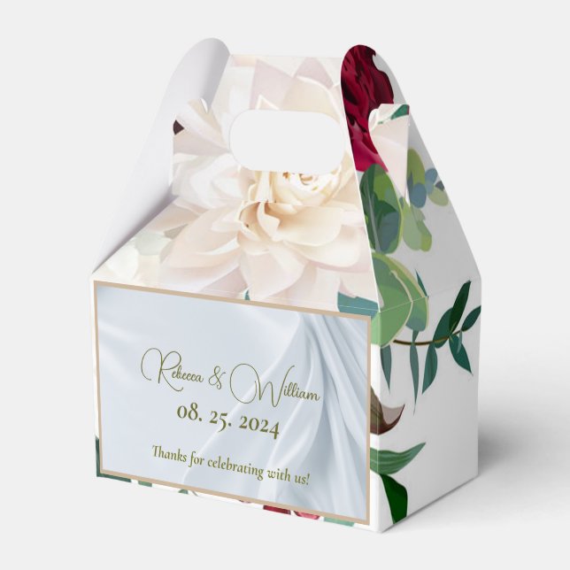 Personalize Wedding Rote Rose Peony Dahlia Astilbe Geschenkschachtel (Vorderseite)