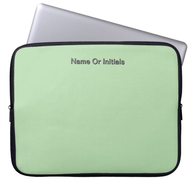 Personalize With Name Initials Mint Green       Laptopschutzhülle (Vorderseite)