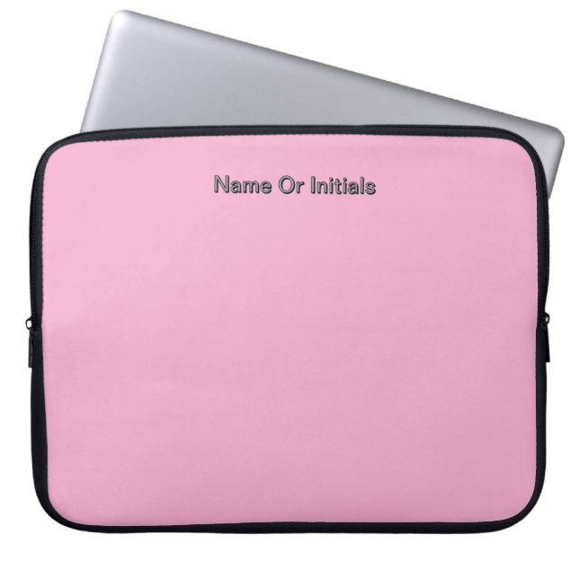 Personalize With Name Initials Pink      Laptopschutzhülle (Vorderseite)