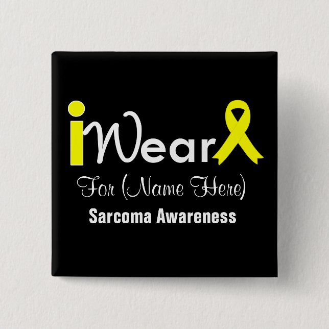 Personalize Yellow Ribbon Sarcoma Button (Vorderseite)
