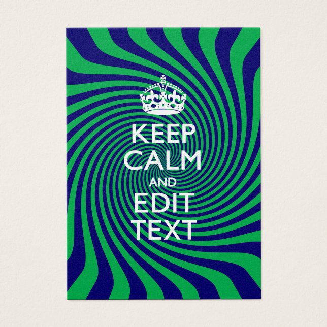Personalize Your Keep Calm Blue and Green Twist (Vorderseite)