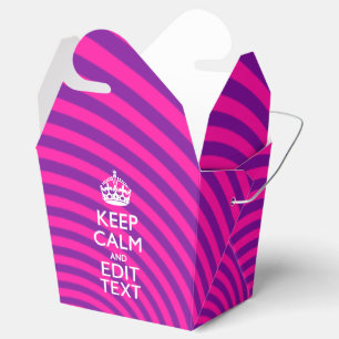 Personalize Your Keep Calm Saying on Pink Swirl Geschenkschachtel
