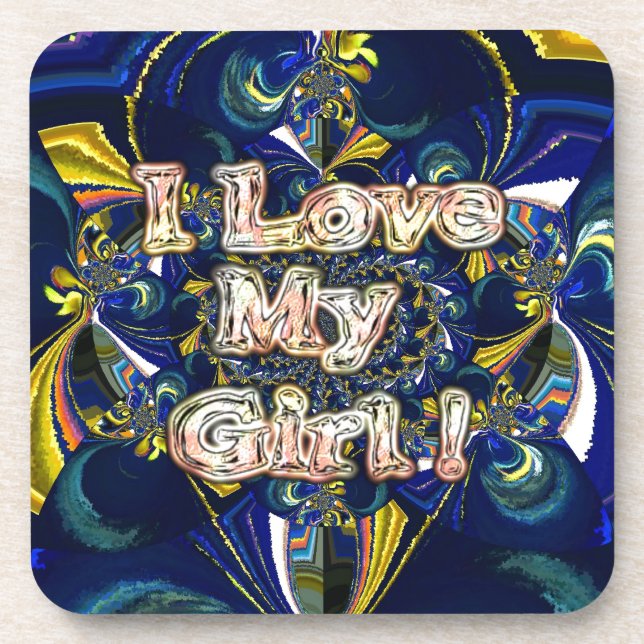 Personalize Your Love Infinity: I Love my Girl Getränkeuntersetzer (Vorderseite)