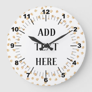 Personalize Your Own Gold Dots Große Wanduhr