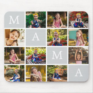 Personalized 12 Photo Collage with Custom Text Mousepad