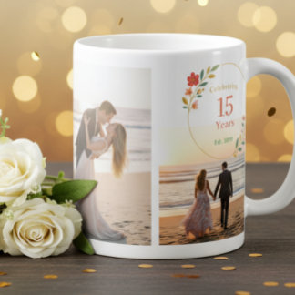 Personalized 15th Wedding Anniversary Photo Mug Kaffeetasse
