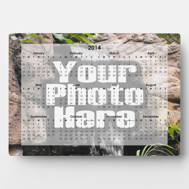 Personalized 2014 Foto von Desk Calendar Fotoplatte (Vorderseite)