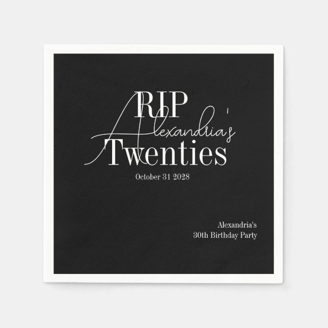 Personalized 30th birthday RIP 20s party Serviette (Vorderseite)