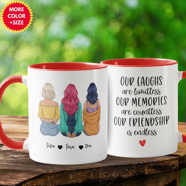 Personalized 3 Best Friends Mug | Custom BFF Gift Tasse (Personalized 3 Best Friends Mug | Custom BFF Gift)