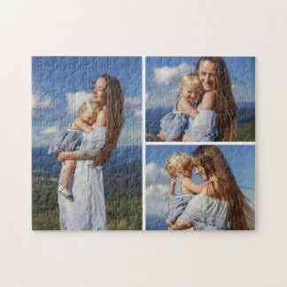 Personalized 3 Photo Collage Jigsaw Puzzle
