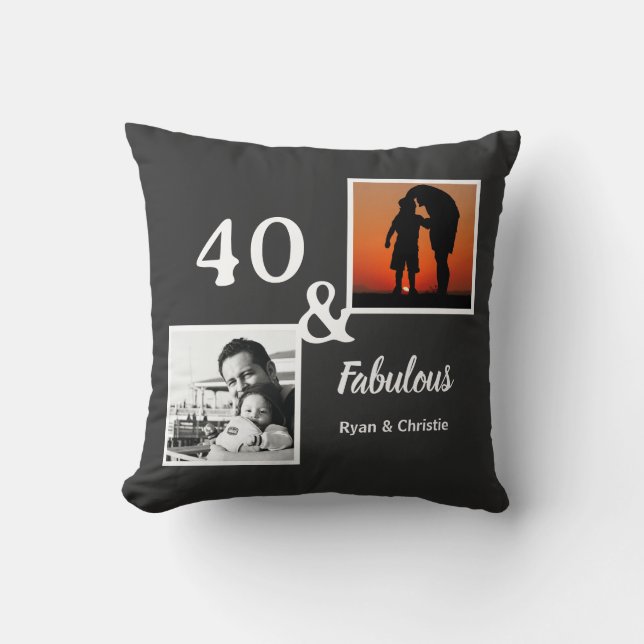 Personalized 40 & fabulous Men's gift Kissen (Vorderseite)