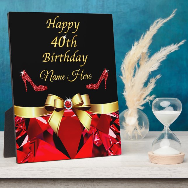 Personalized, 40th Birthday Gift Ideas for Women Fotoplatte (Seite)